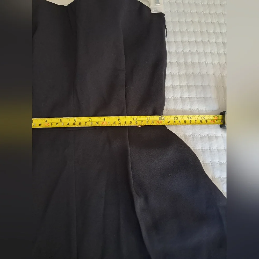 $765 Luxury Elisabetta Franchi Italian Black Strapless Gold Logo Pocket Jumpsuit - Picture 6 of 13